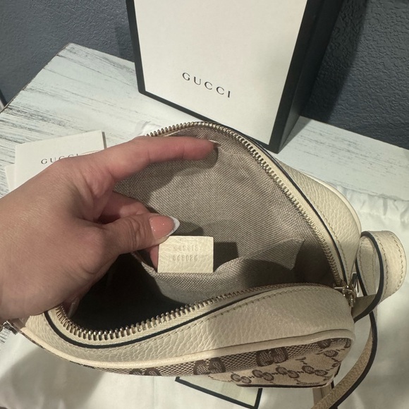 Gucci Ivory Bree GG Canvas Crossbody Bag - Picture 9 of 10